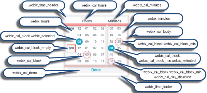 Webix Time basic use
