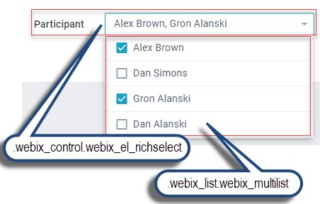 Webix Multiselect basic use