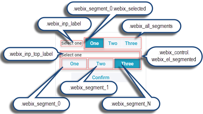 Webix Segmented CSS map