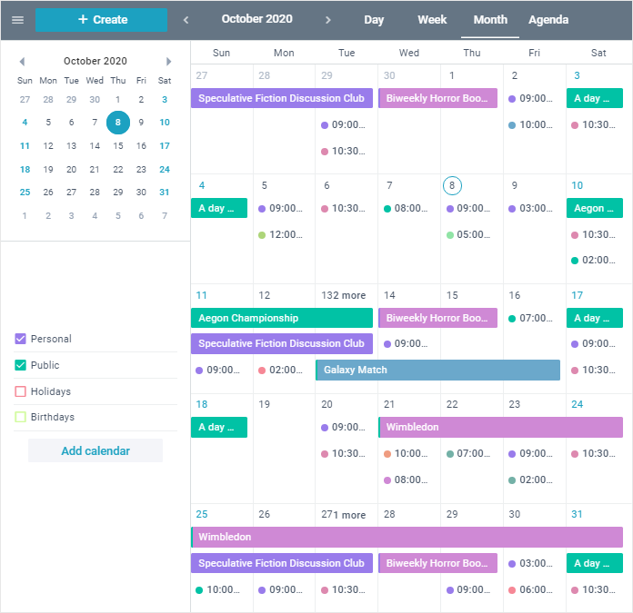 Scheduler, UI Complex Widgets Webix Docs